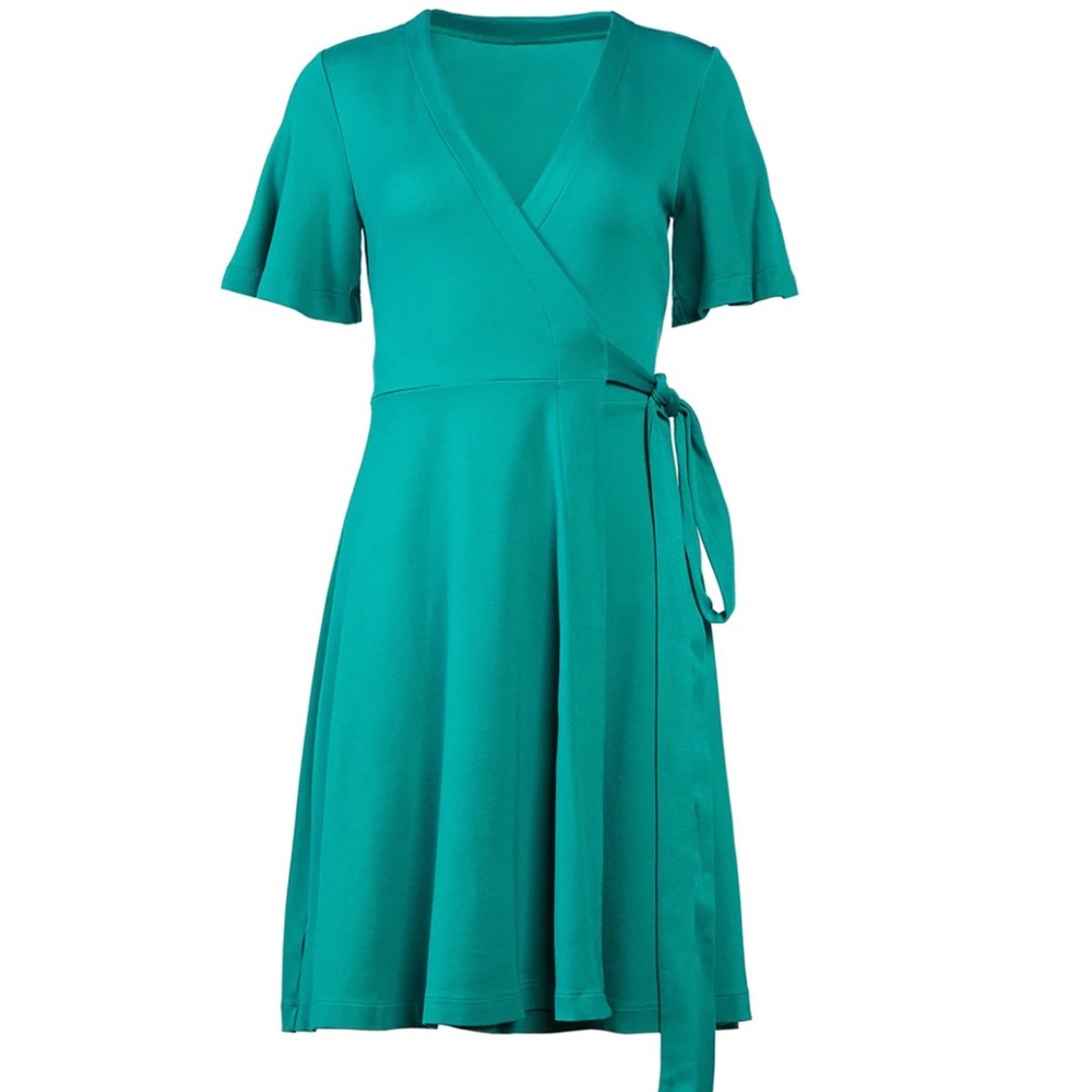 Ann Taylor wrap dress green new with tag